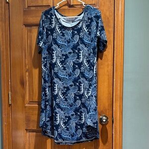 Elegant Blue Paisley Dress❤️